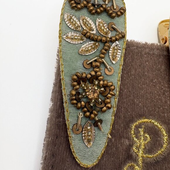 Powder Design Sage Green Beaded Hair Clip Barrettes - Picture 2 of 5